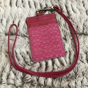 Coach lanyard with ID holder